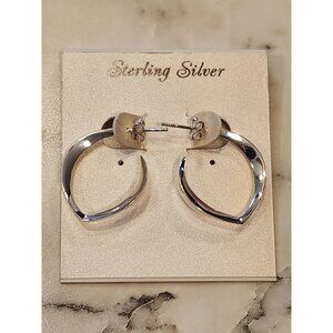 Sterling Silver Teardrop Hoop Earrings